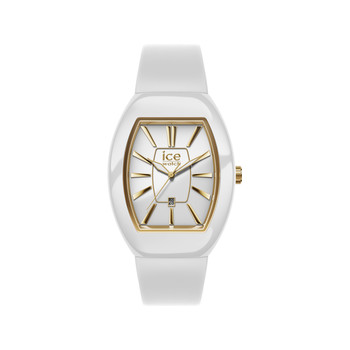ICE WATCH ice boliday analog ladies watch, white plastic strap