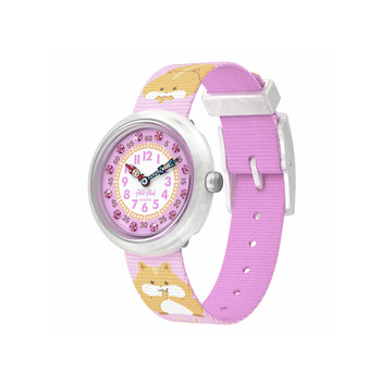 Watch flik flak friends fur-ever child bracelet pet recycle pink