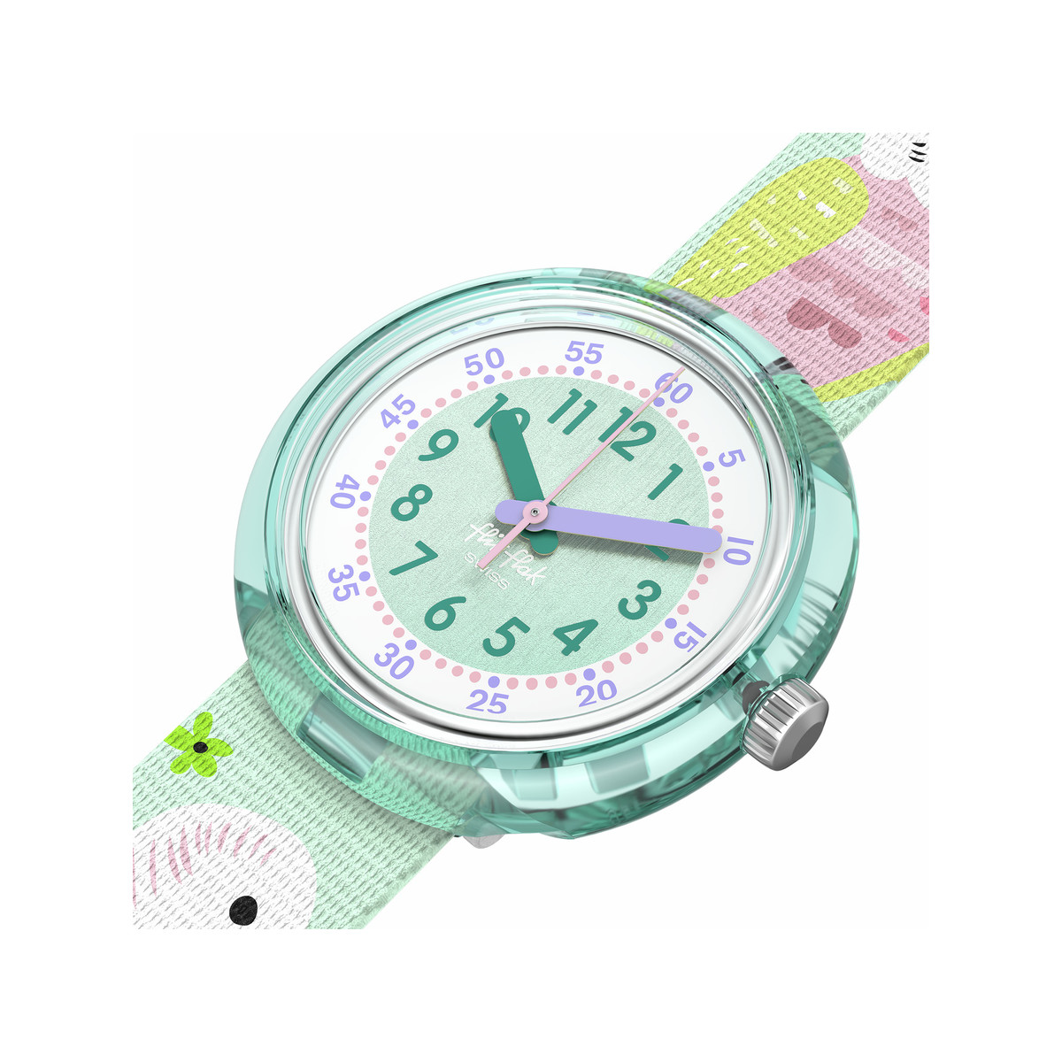 Montre FLIK FLAK HAPPY BUDGIES enfant bracelet pet recycle vert - vue 2