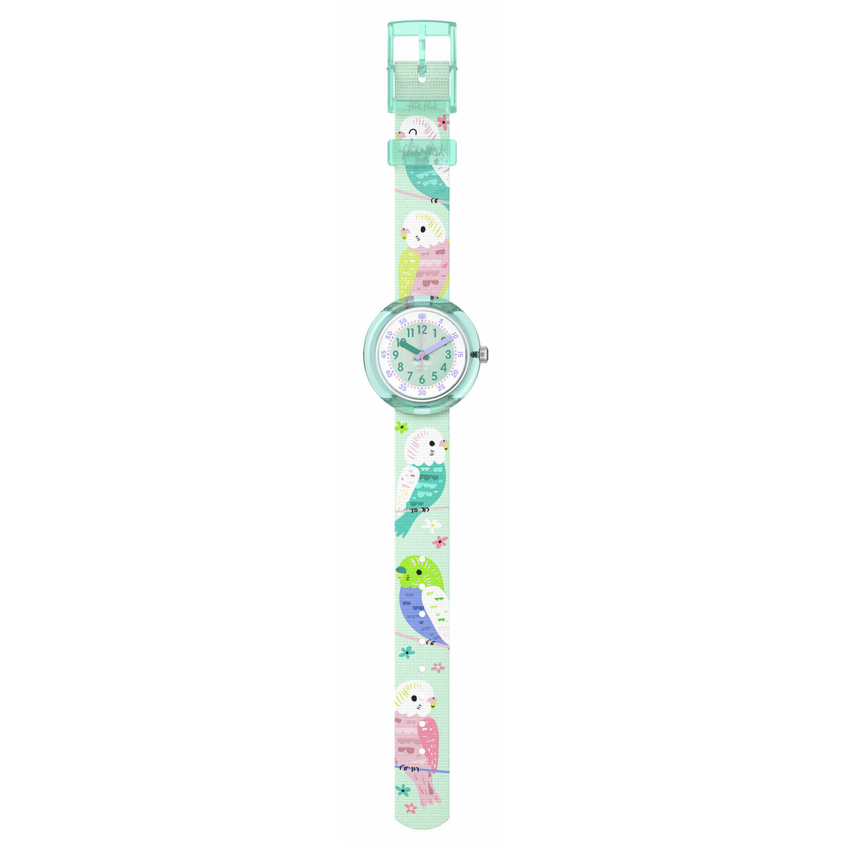 Montre FLIK FLAK HAPPY BUDGIES enfant bracelet pet recycle vert - vue D1