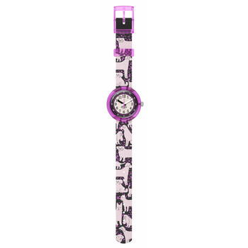 Montre FLIK FLAK WOOF WOOF TIME enfant bracelet pet recycle noir