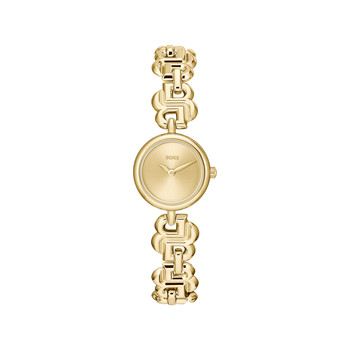 MONTRE BOSS FEMME Double b dressy acier doré