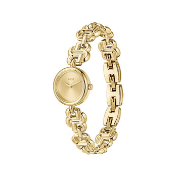 MONTRE BOSS FEMME Double b dressy acier doré