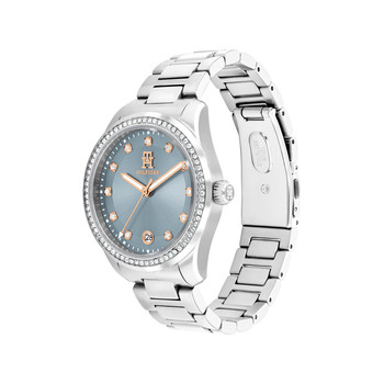 MONTRE TOMMY HILFIGER FEMME Th85 Crystals acier cadran Bleu