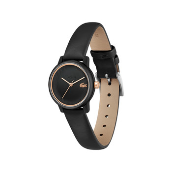Montre LACOSTE 12.12 swift femme noir bracelet cuir