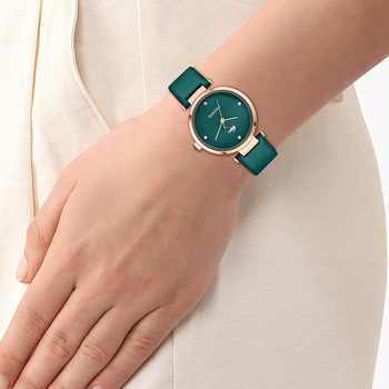 Montre LACOSTE orba femme vert bracelet cuir