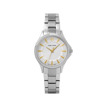 PIERRE LANNIER metropolitain dameshorloge grijs roestvrij stalen armband