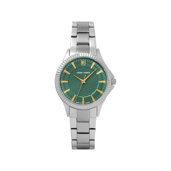 PIERRE LANNIER metropolitain dameshorloge grijs roestvrij stalen armband