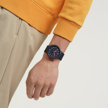 Montre SWATCH essentials mixte cadran bleu bracelet silicone bleu