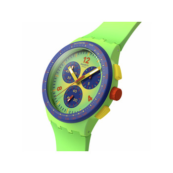 Montre SWATCH essentials mixte cadran vert bracelet silicone vert
