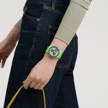 Montre SWATCH essentials mixte cadran vert bracelet silicone vert