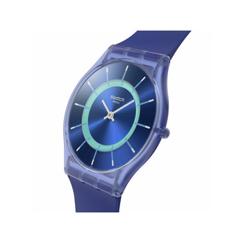 Montre SWATCH essentials mixte cadran bleu bracelet silicone bleu