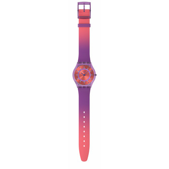 Montre SWATCH Essentials mixte cadran rouge bracelet silicone violet
