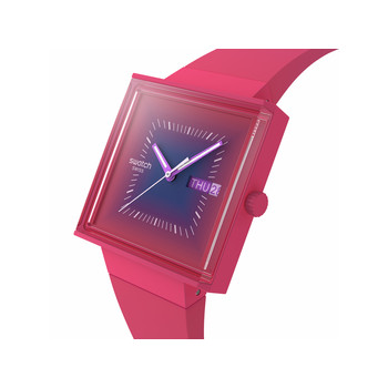 Montre SWATCH Essentials mixte cadran rose bracelet silicone rose
