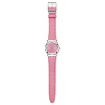 Montre SWATCH blossom time cadran rose femme bracelet cuir animal rose