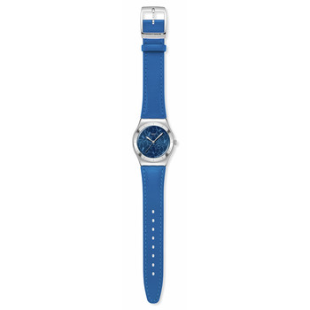 Montre SWATCH blossom time femme cadra bleu bracelet cuir animal bleu