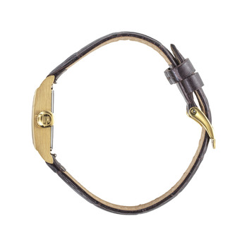 Montre LIP CHURCHILL femme acier doré bracelet cuir marron