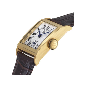 Montre LIP CHURCHILL femme acier doré bracelet cuir marron