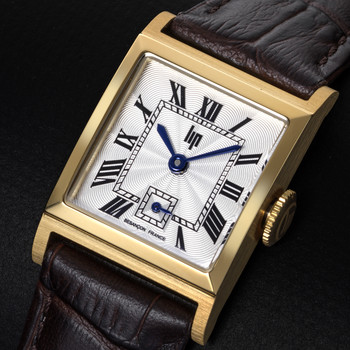 Montre LIP CHURCHILL femme acier doré bracelet cuir marron