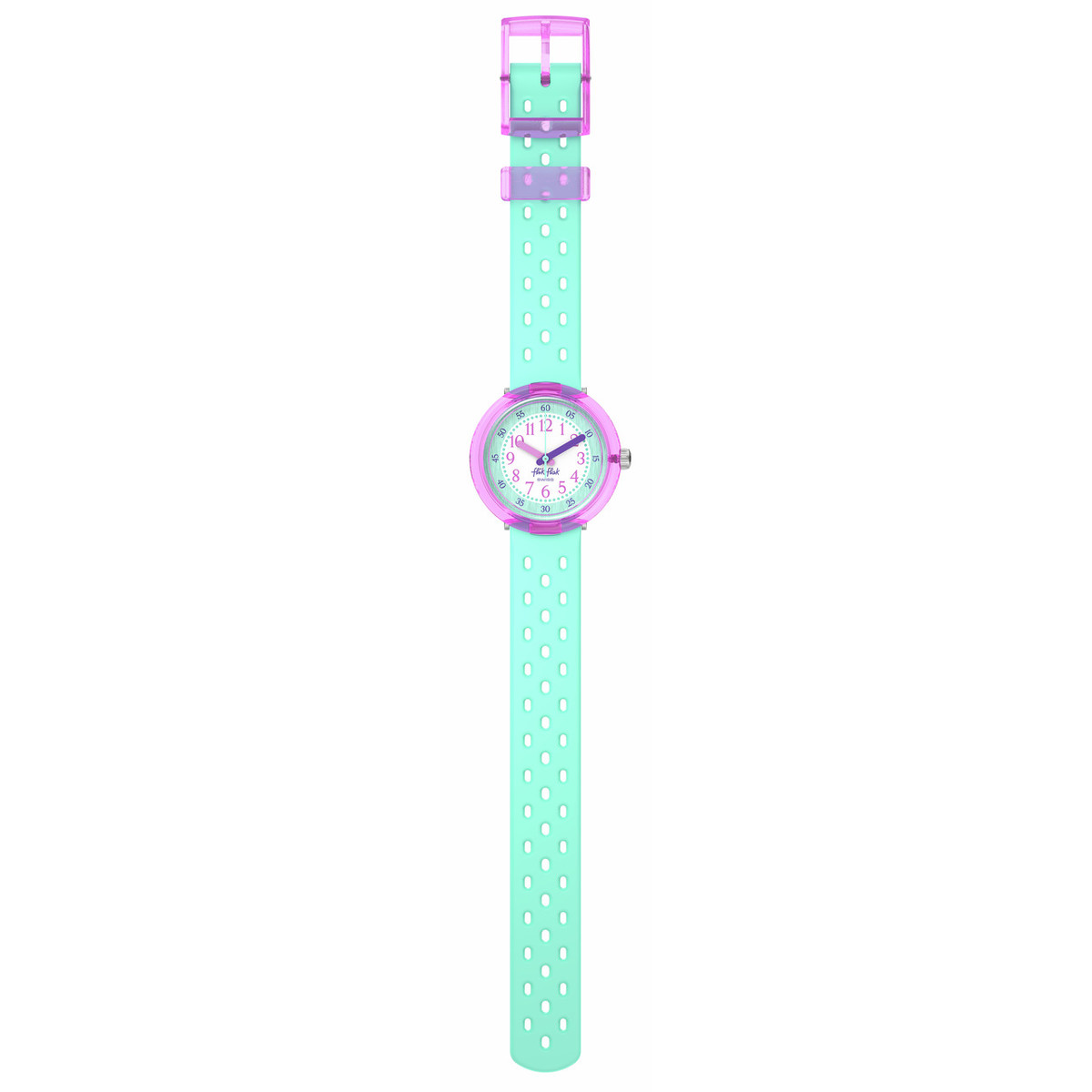 Montre FLIK FLAK bubbly hours enfant bracelet silicone vert - vue D1