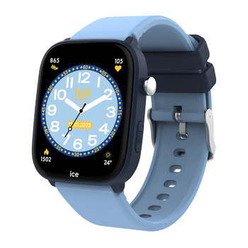 Montre ICE WATCH ice smart junior 3.0 fm enfant connecté, boîtier plastique bleu, bracelet silicone bleu