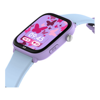 Montre ICE WATCH ice smart junior 3.0 fm enfant connecté, boîtier plastique violet, bracelet silicone bleu