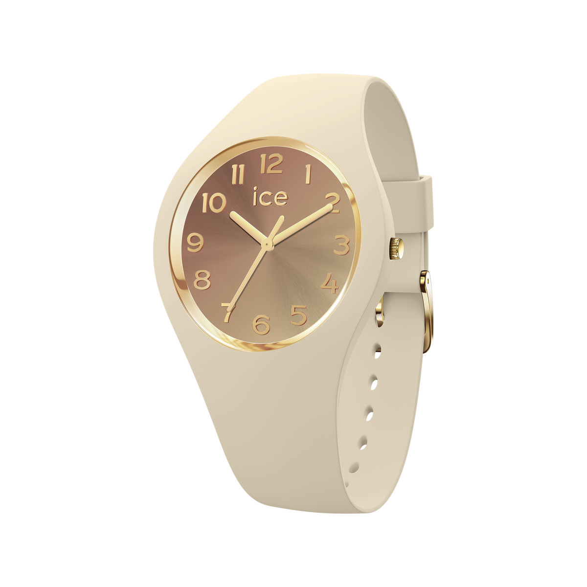 Montre ICE WATCH ice sunset femme analogique, boîtier silicone beige, bracelet silicone beige