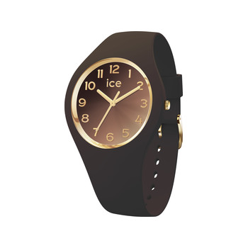 ICE WATCH ice sunset analoog dameshorloge, bruine siliconen kast, bruine siliconen band