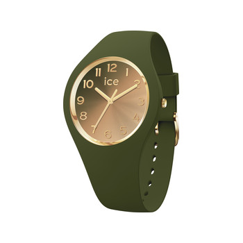 ICE WATCH ice sunset analoog dameshorloge, groene siliconen kast, groene siliconen band
