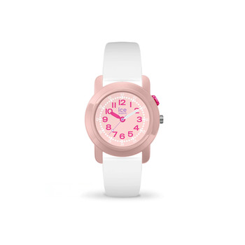 Montre ICE WATCH ice find enfant analogique, boîtier plastique rose, bracelet silicone blanc