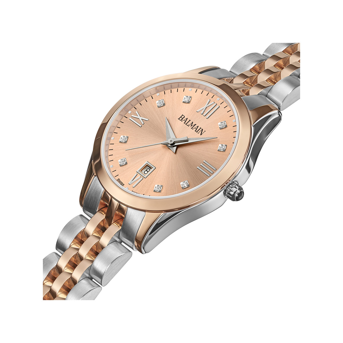 Montre BALMAIN classic r femme bracelet acier inoxydable bicolore rose - vue 2