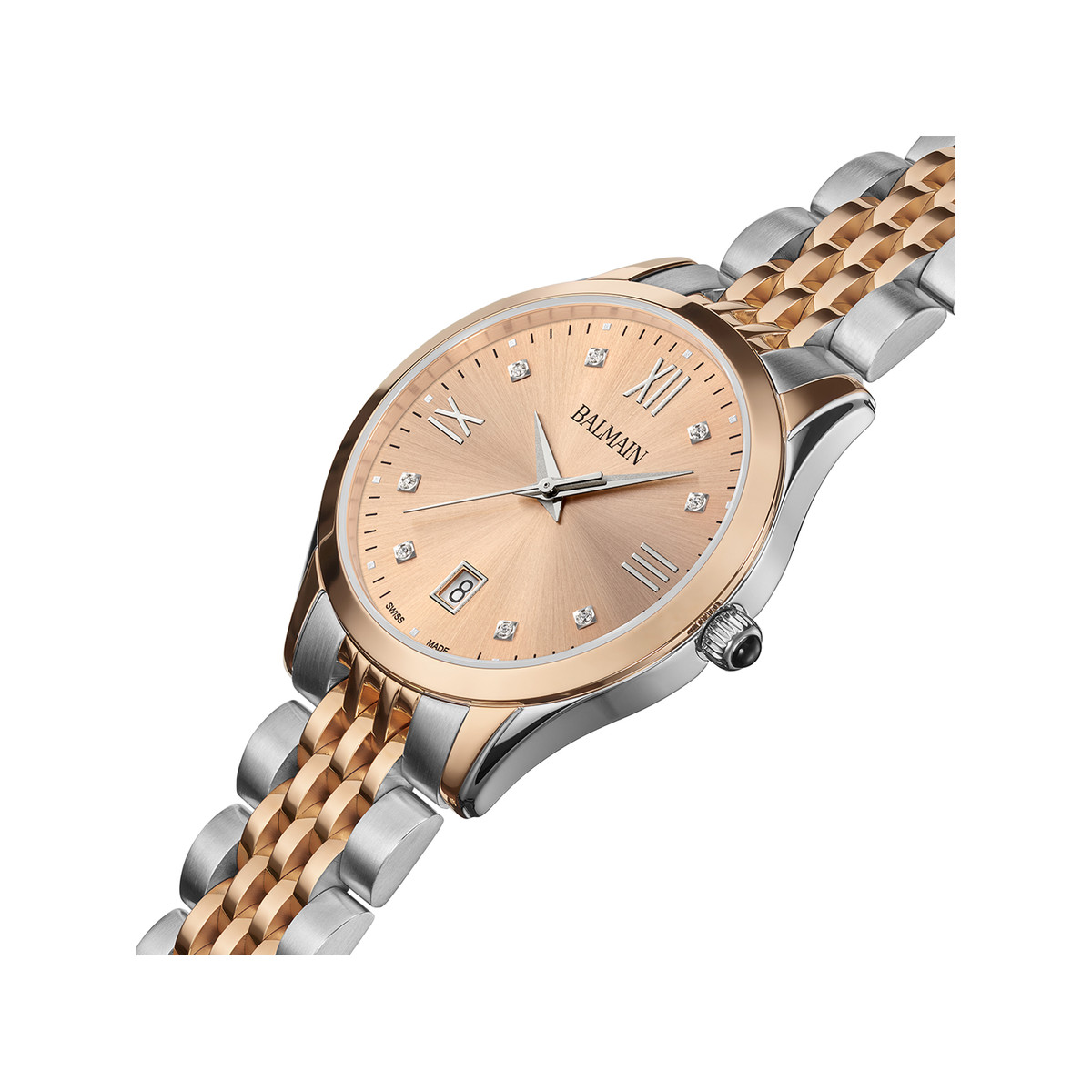 Montre BALMAIN classic r femme bracelet acier inoxydable bicolore rose - vue 2
