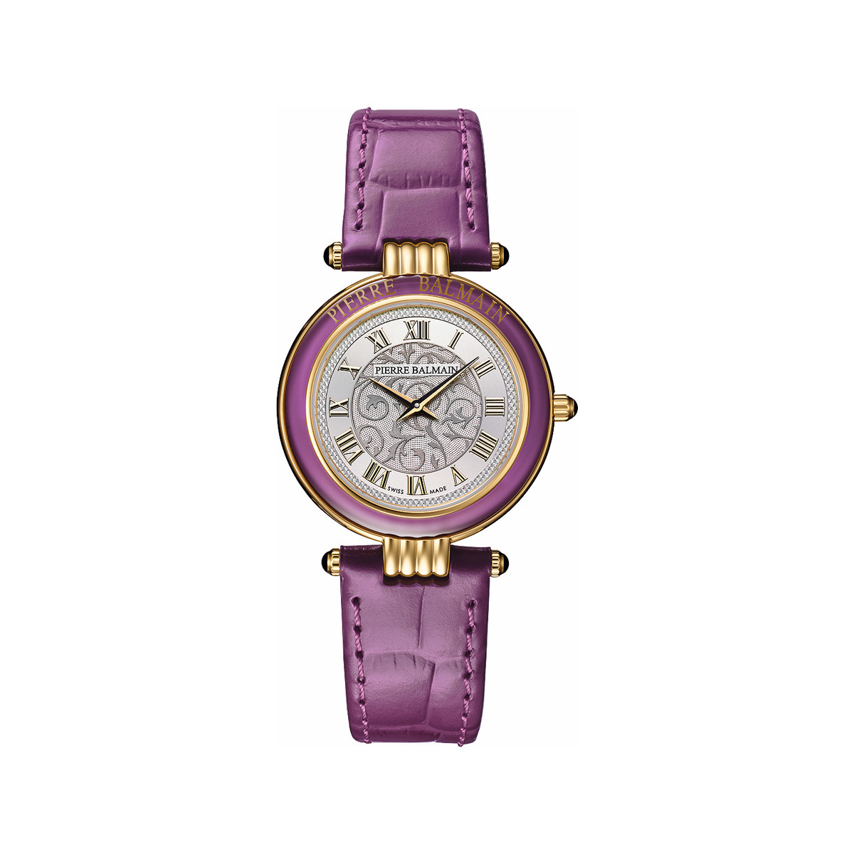 Montre BALMAIN haute elegance femme bracelet cuir vernis parme