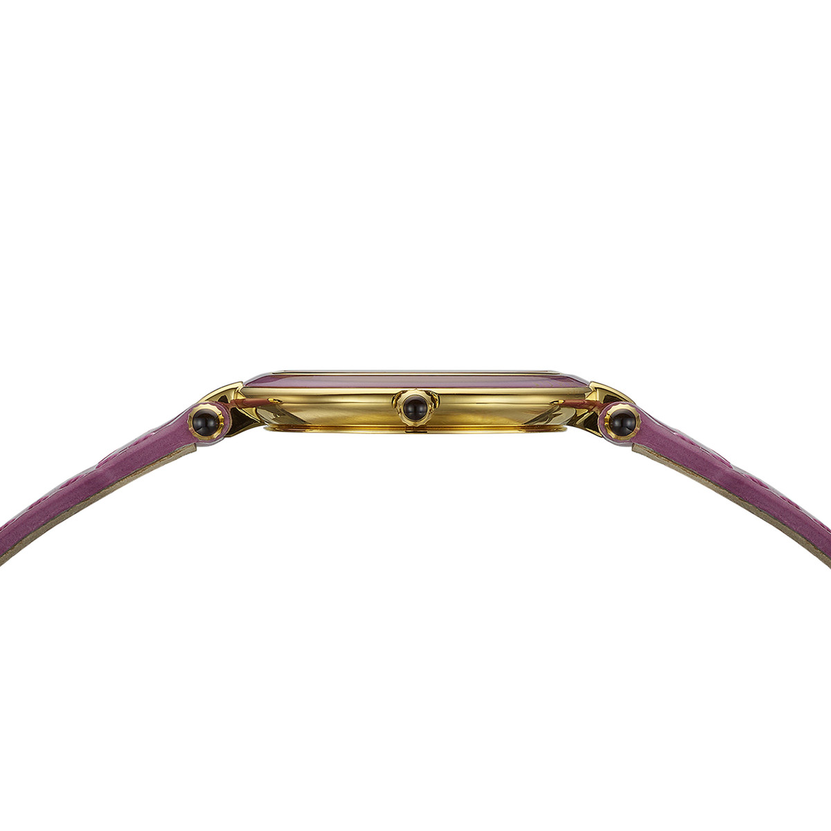 Montre BALMAIN haute elegance femme bracelet cuir vernis parme - vue D1