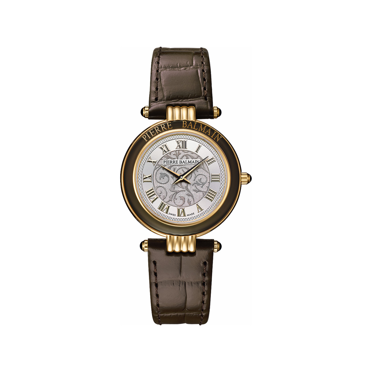Montre BALMAIN haute elegance femme bracelet cuir vernis marron chocolat