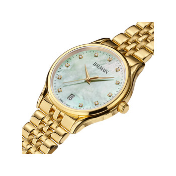 BALMAIN beleganza dameshorloge goud pvd armband parelmoer wijzerplaat