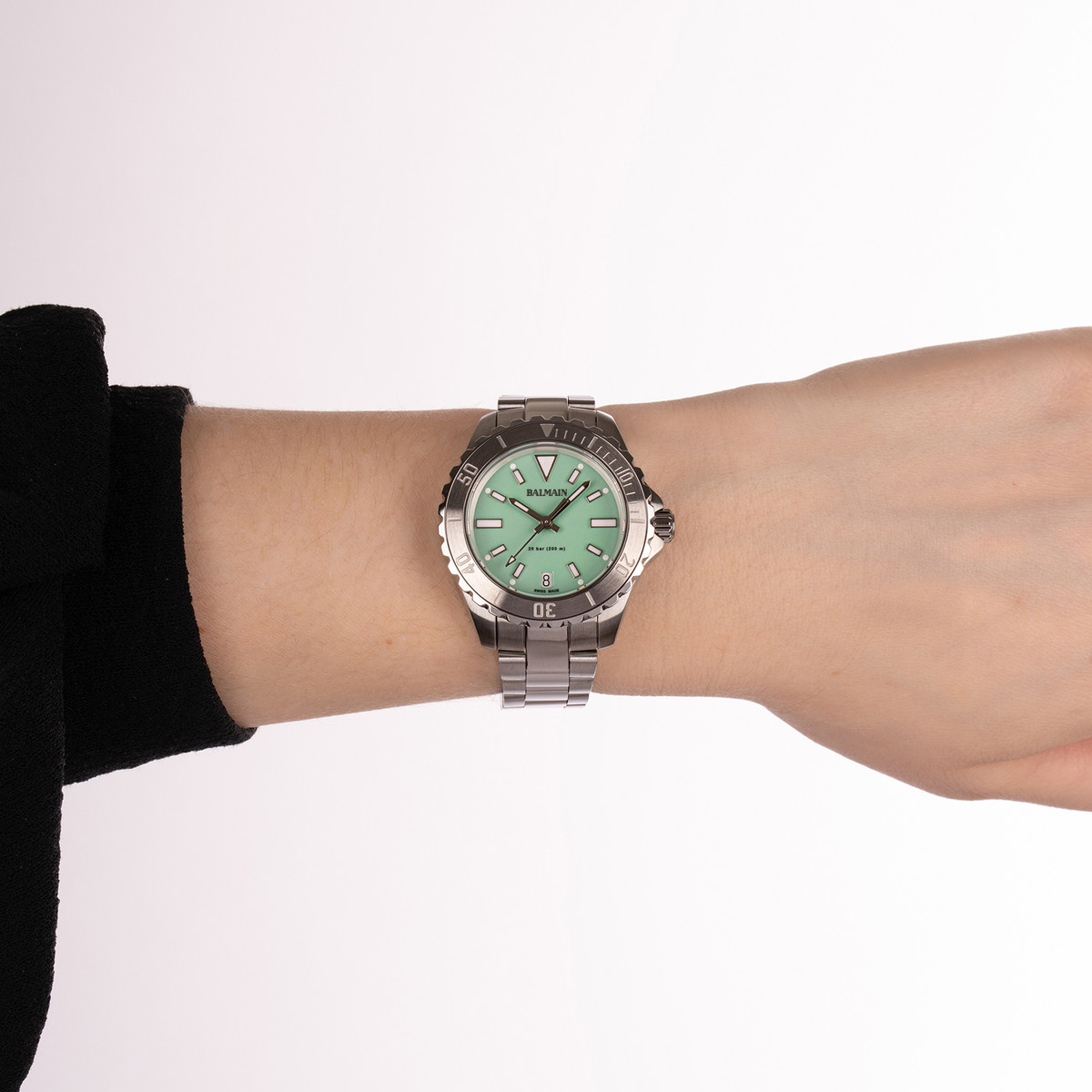 Montre BALMAIN ophrys femme bracelet acier inoxydable gris - vue porté 2