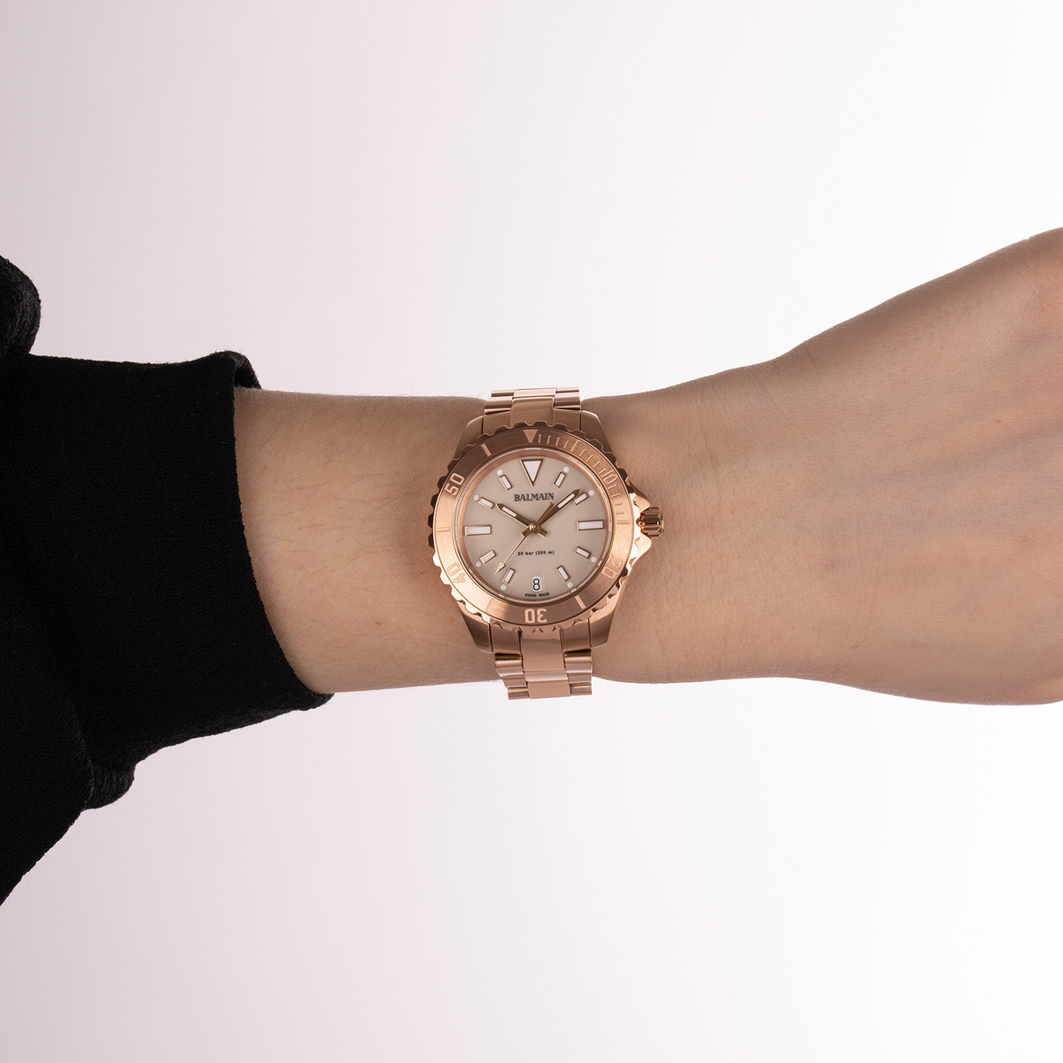 Montre BALMAIN ophrys femme bracelet pvd rose pale - vue porté 2