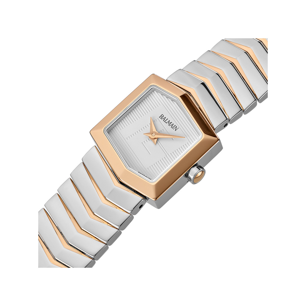 Montre BALMAIN taffetas femme bracelet acier inoxydable bicolore rose - vue 2