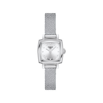 Montre TISSOT LOVELY SQUARE femme cadran gris bracelet acier inoxydable