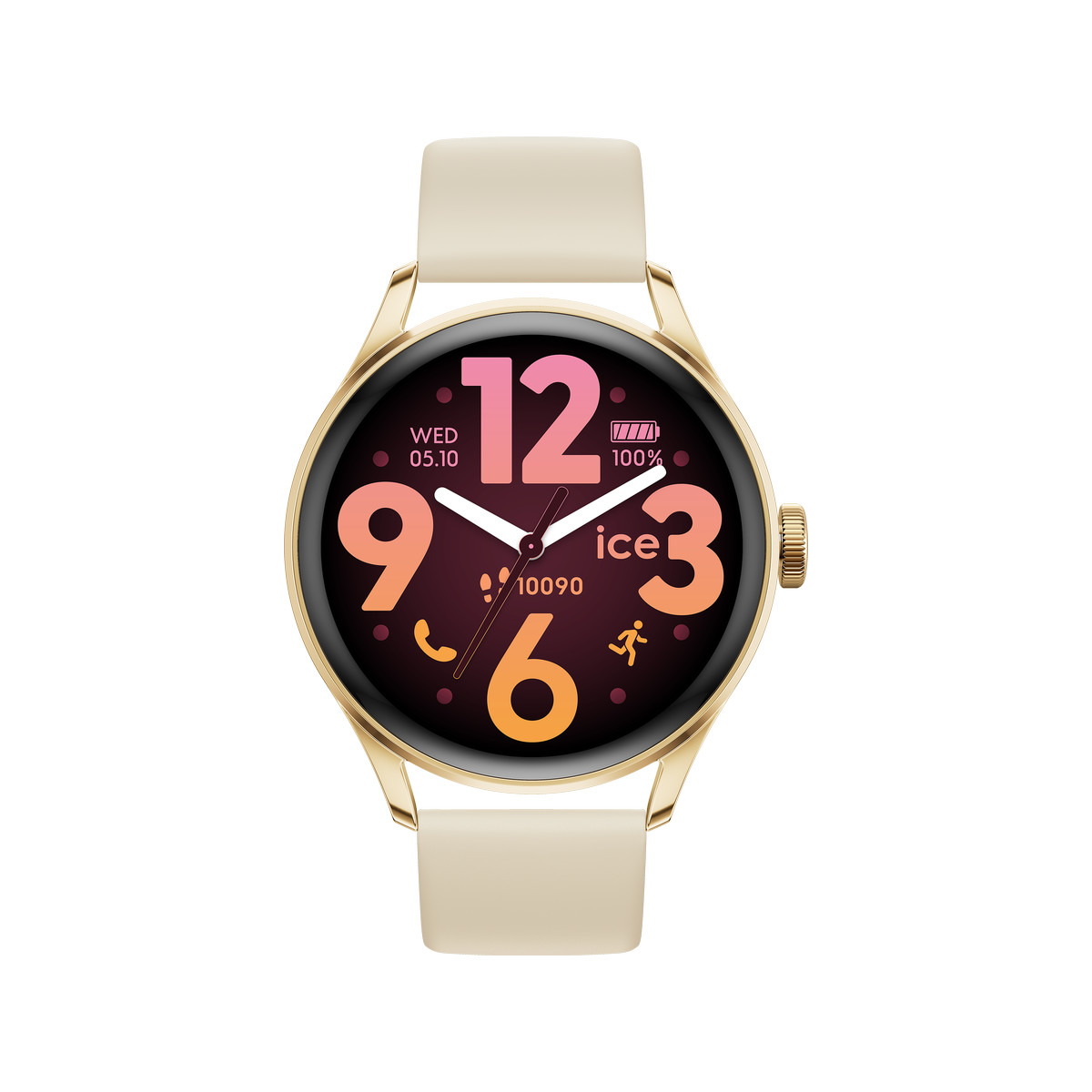 Montre ICE WATCH smart 3.0 mixte connecté, boitier doré, bracelet silicone beige