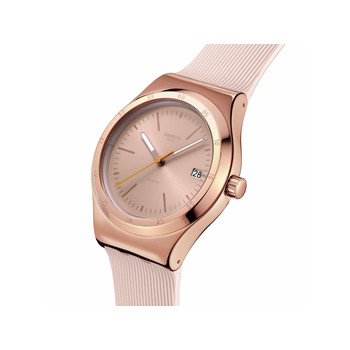 Montre SWATCH Essentials femme automatique, cadran rose, bracelet silicone rose