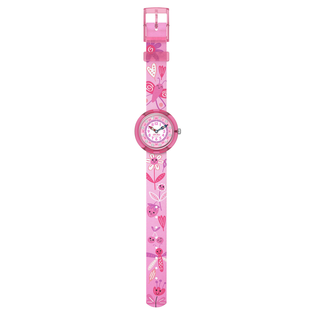 Montre FLIK FLAK let's get artsy enfant cadran rose bracelet pet recycle rose - vue D1