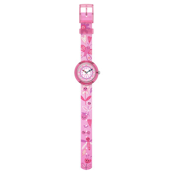 Montre FLIK FLAK let's get artsy enfant cadran rose bracelet pet recycle rose