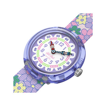 Montre FLIK FLAK let's get artsy enfant cadran blanc bracelet pet recycle violet