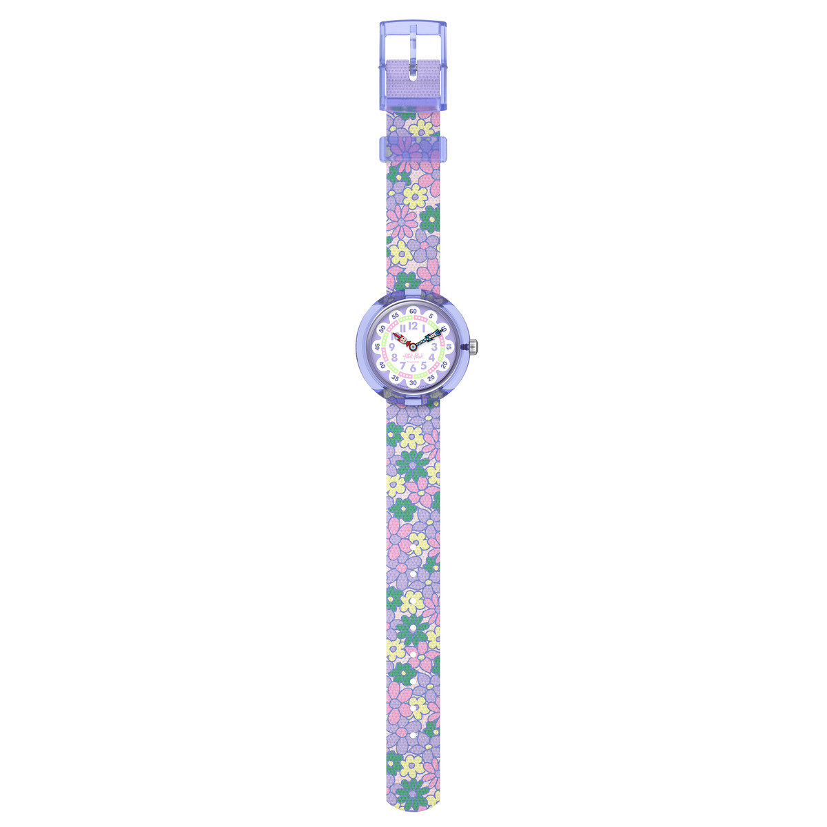Montre FLIK FLAK let's get artsy enfant cadran blanc bracelet pet recycle violet - vue D1