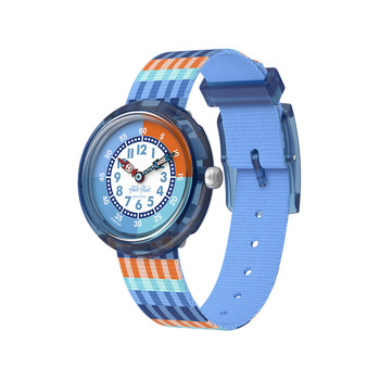 Montre FLIK FLAK let's get artsy enfant cadran bleu bracelet pet recycle bleu
