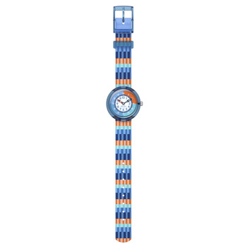 Montre FLIK FLAK let's get artsy enfant cadran bleu bracelet pet recycle bleu