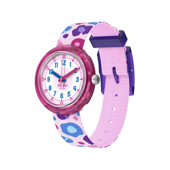 Montre FLIK FLAK let's get artsy enfant cadran rose bracelet pet recycle rose