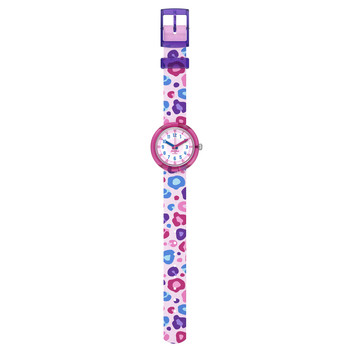 Montre FLIK FLAK let's get artsy enfant cadran rose bracelet pet recycle rose